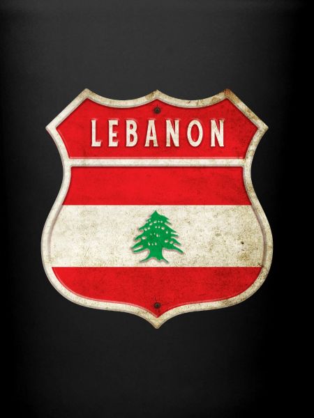 Libanon Wappen Flaggen Design