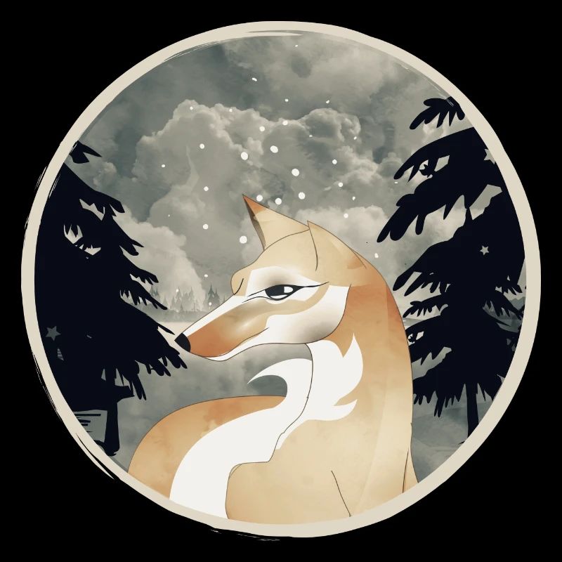 Fox Patch in Vintage Style Hand Drawn