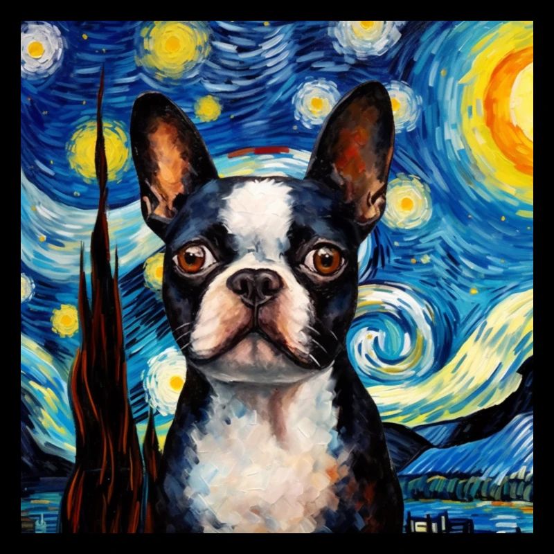 Boston Terrier Sternennacht