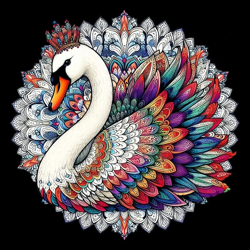 Schwan mit Mandalas verziert