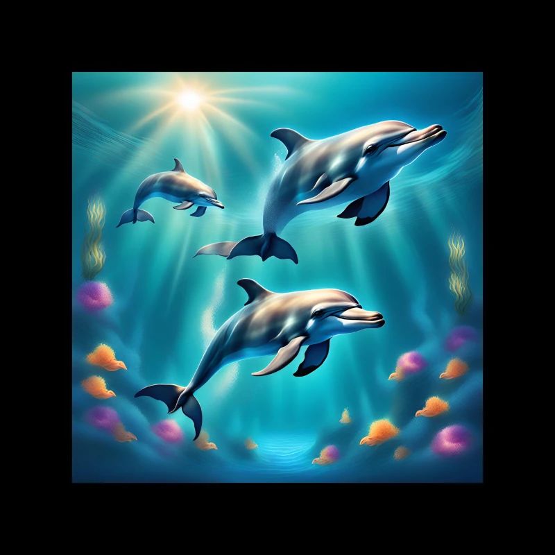 Delfin-Poster, Delfine, Meeresboden