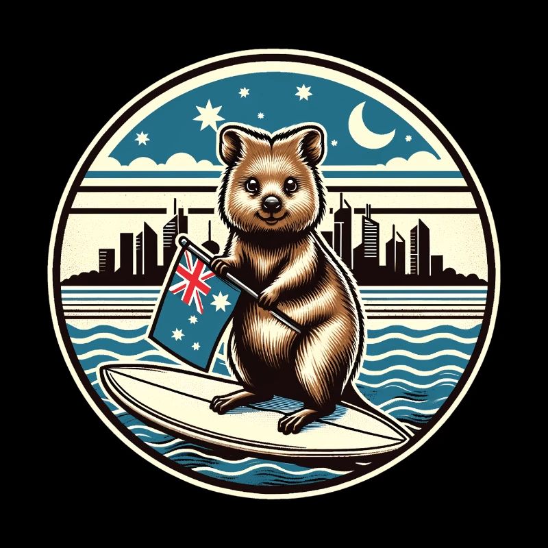Quokka Surfer Australien Design