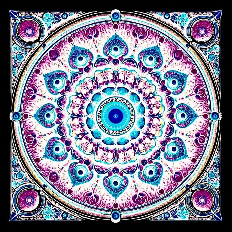 Orbital Mandala Blue-Pink