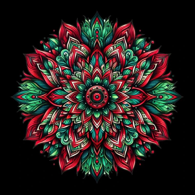 Mandala Harmony vert rouge