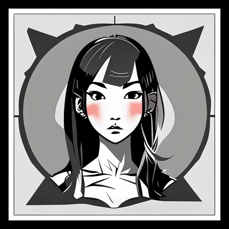 Errötendes Manga-Mädchen