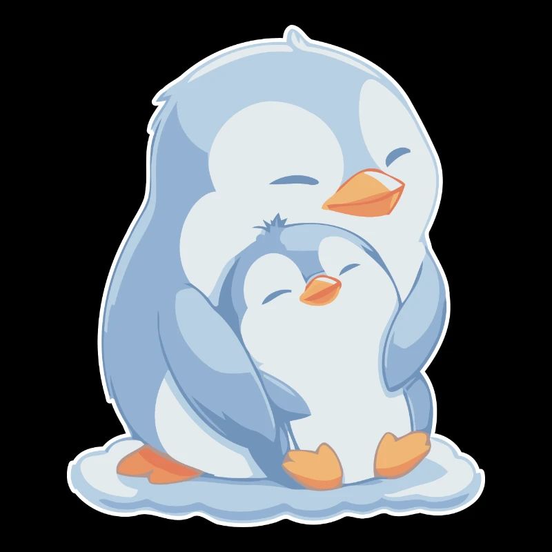 Pinguin Mama und Baby Muttertag