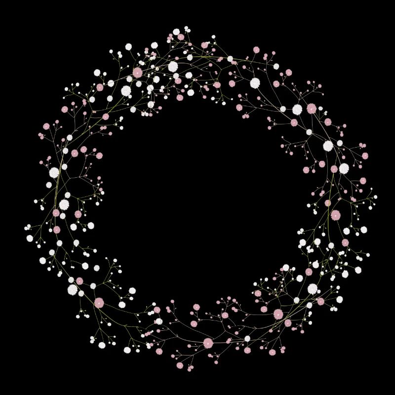 Délicates fleurs blanches et roses Couronne d’haleine de bébé