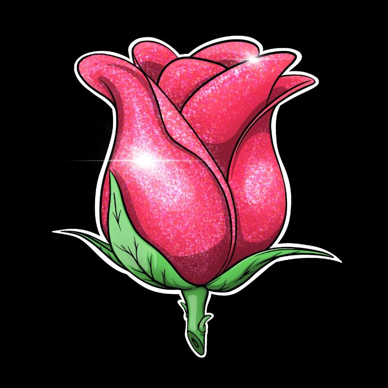 Illustration de rose rose scintillante