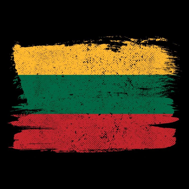 Drapeau de la Lituanie Drapeau de la paix Vintage