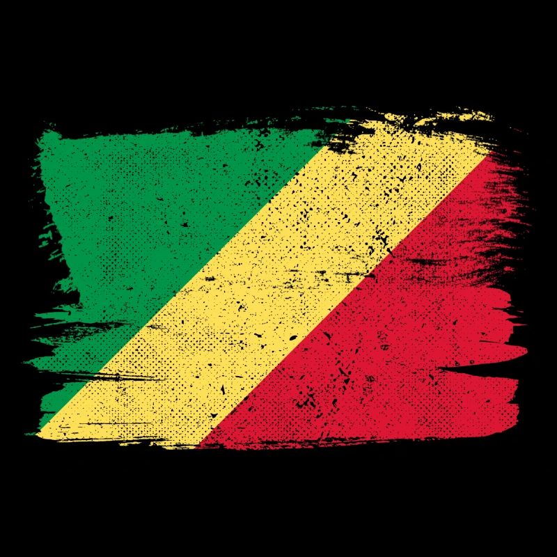 République du Congo Drapeau Drapeau Paix Vintage