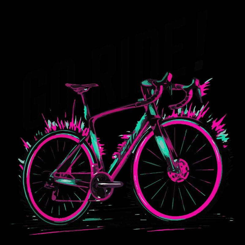 Neon Cycling Adventure Illustration