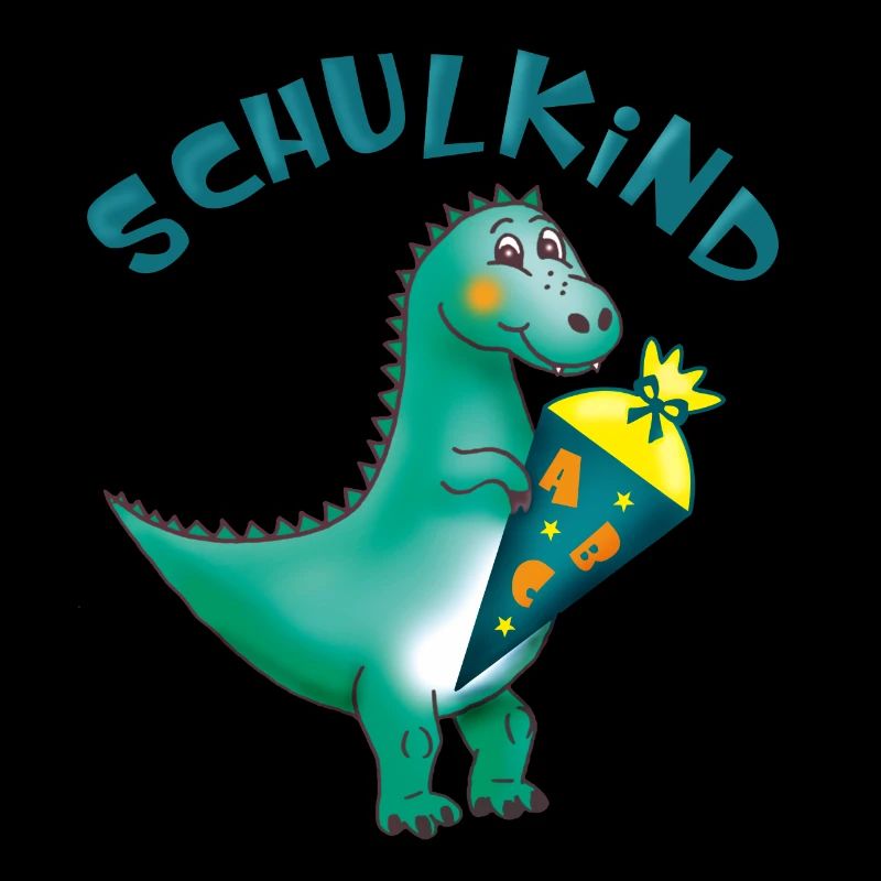 Écolier - Dino avec cône d’école - personnalisable