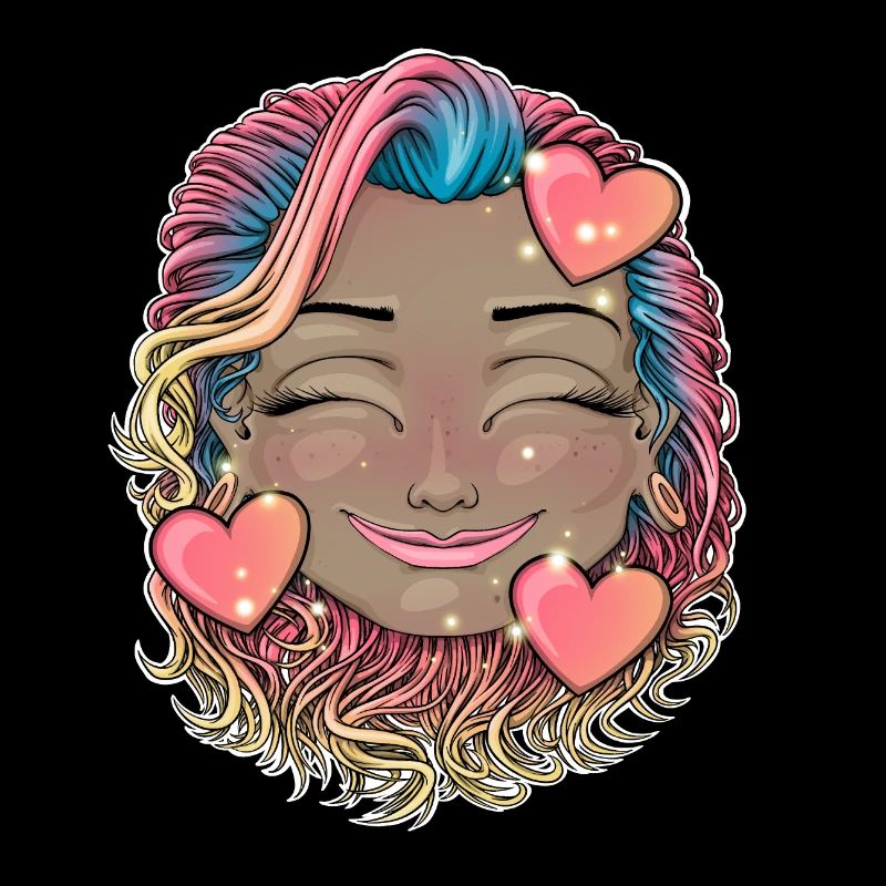 Buntes Regenbogenhaar Smiley