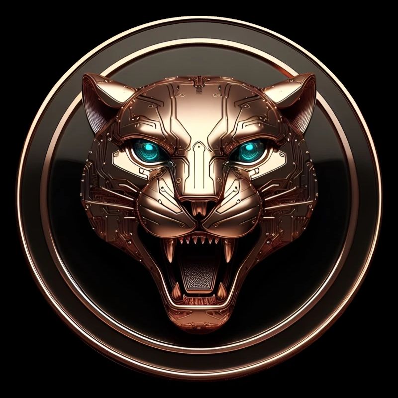 Futuristischer Tech-Panther Gold