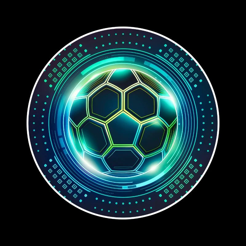 Neon Fußball Tech Emblem