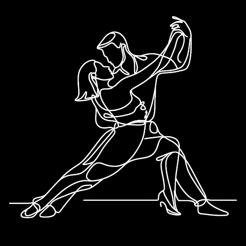 Art au trait de tango élégant – Dansez avec grâce