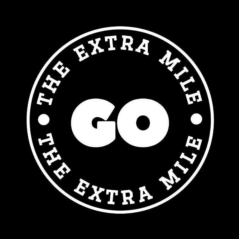 Gehen Sie die Extra-Meile-Runde-Briefmarke