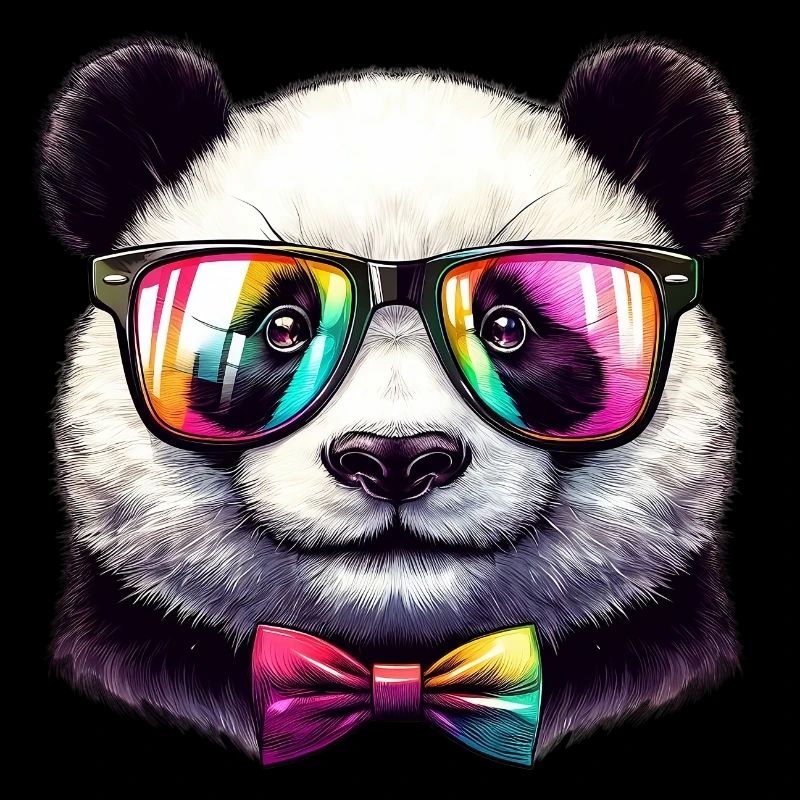 Panda mit Brille und Fliege