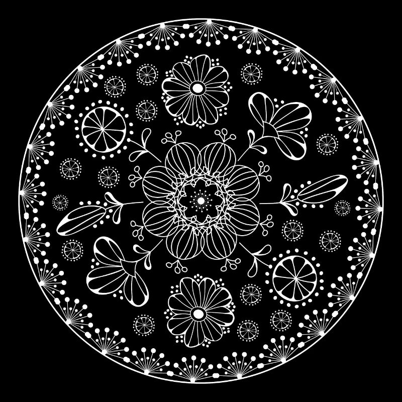 Blumenmuster in Kreisform