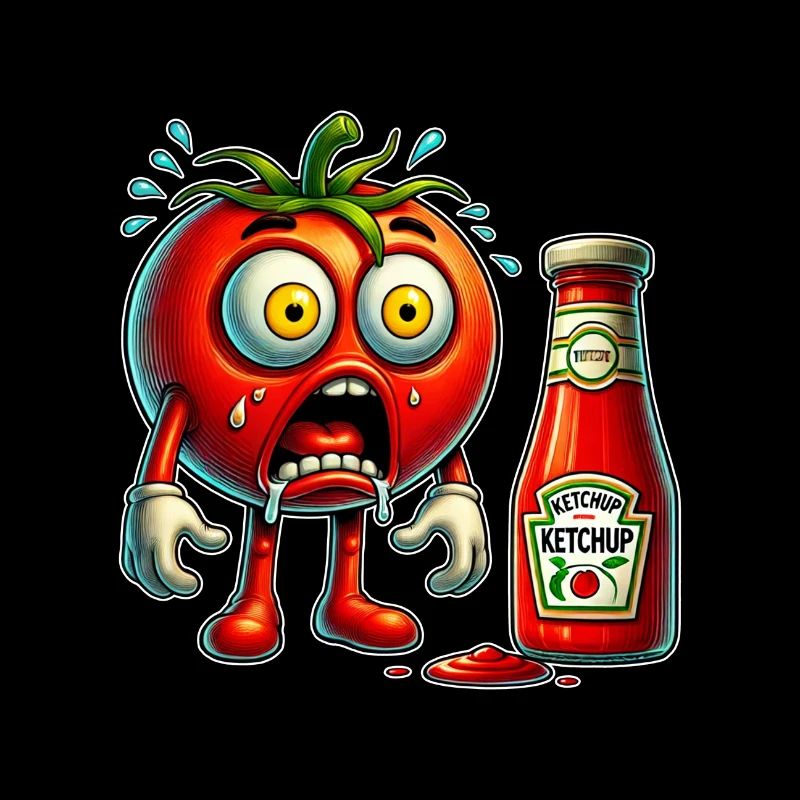Funny tomato and ketchup design