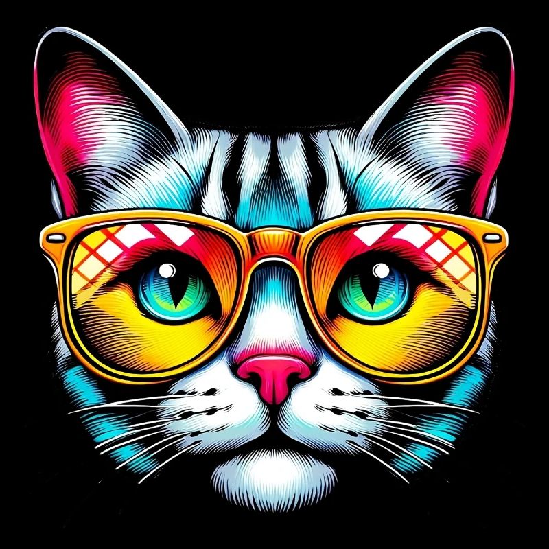 Chat avec des lunettes de soleil