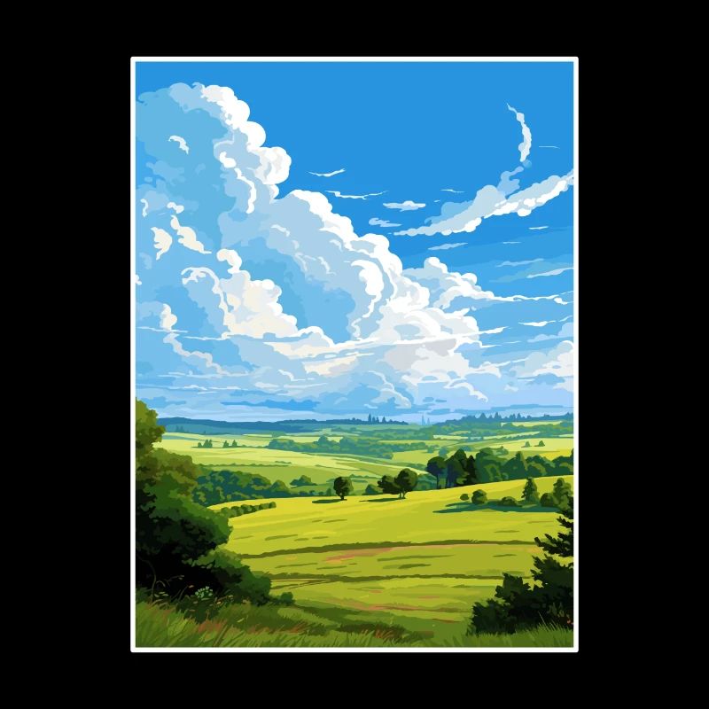 Surrey Hills Aonb Reise Poster Souvenir Farbe WPA