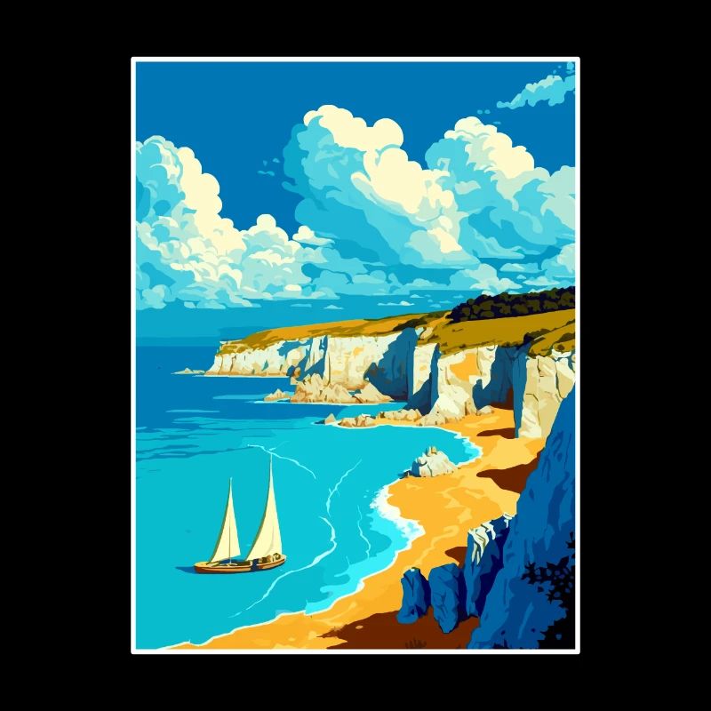 Île de Wight Anob Affiche de voyage Souvenir Peinture WP