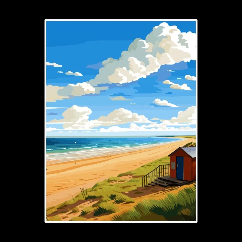 Norfolk Coast Aonb Reise Poster Souvenir Farbe WP