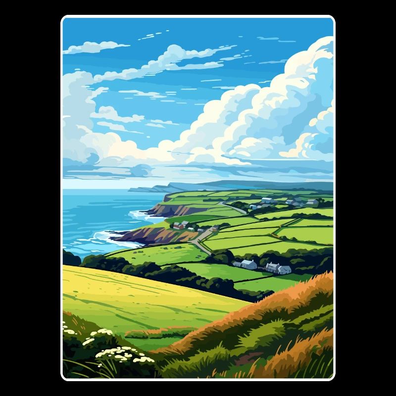 Cornouailles Aonb Voyage Affiche Peinture Souvenir WPA
