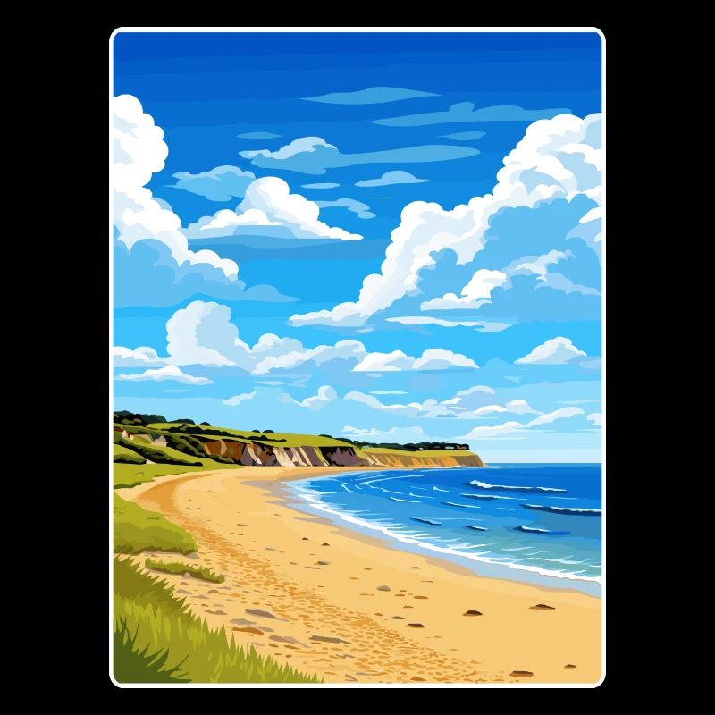 Dorset Aonb Affiche de voyage Peinture de carte postale souvenir