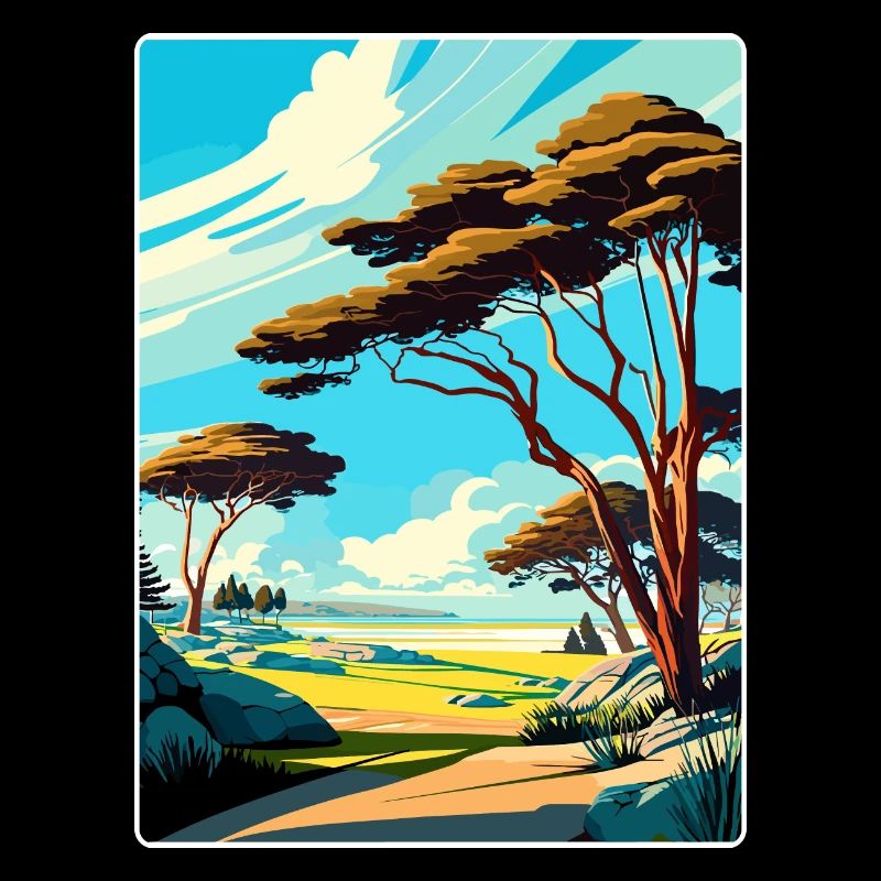 Affiche de voyage du parcours de golf Torrey Pines