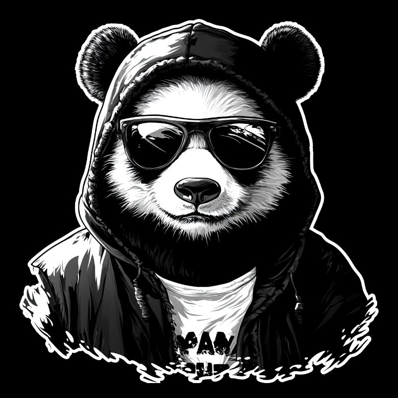 Lunettes de soleil panda sweat à capuche