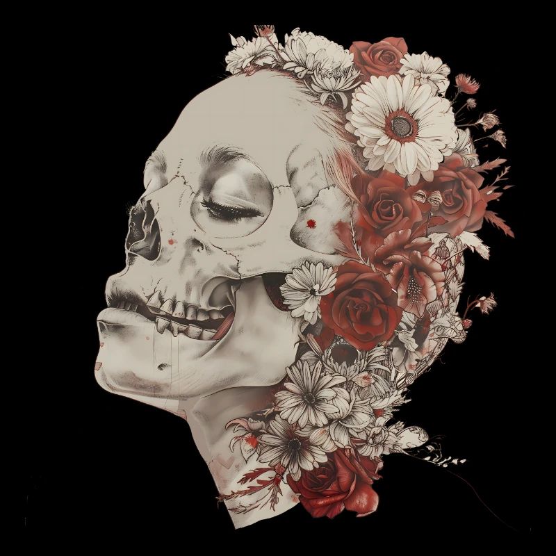 Crâne fleuri