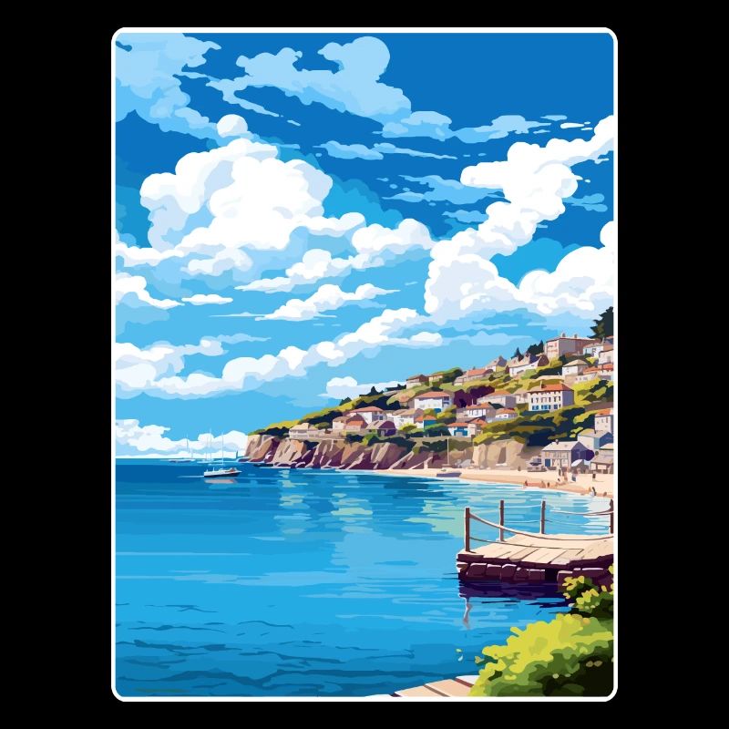 Looe England Reise Poster Souvenir Postkarte Farbe