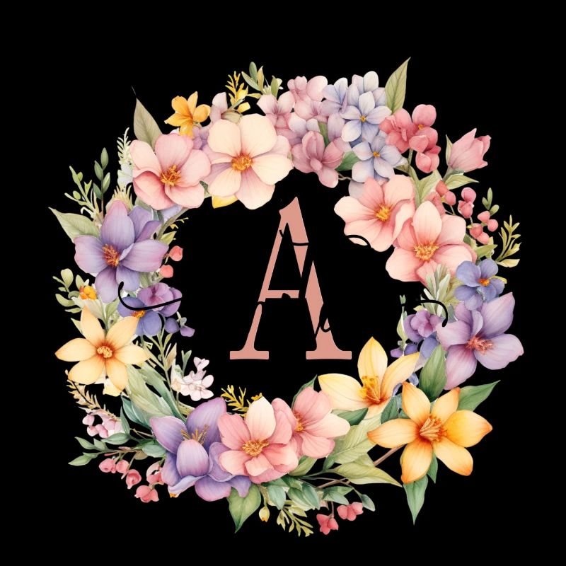 A| Monogramme | Nom | Anita | Aquarelle | Coloré