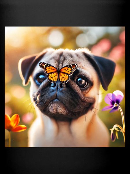 Chien intelligent avec papillon