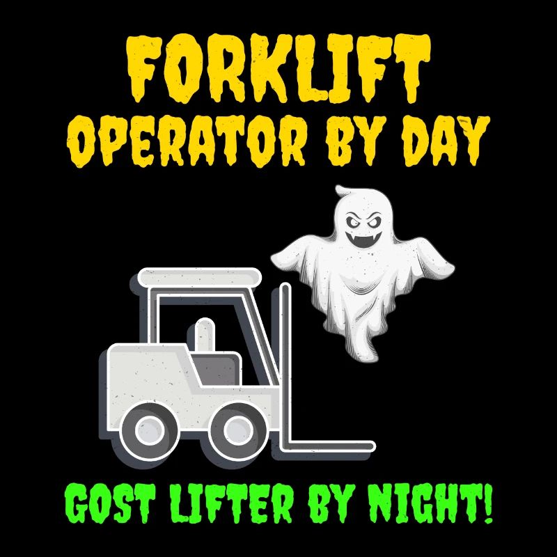 Halloween Ghost Forklift Operator Équipement lourd