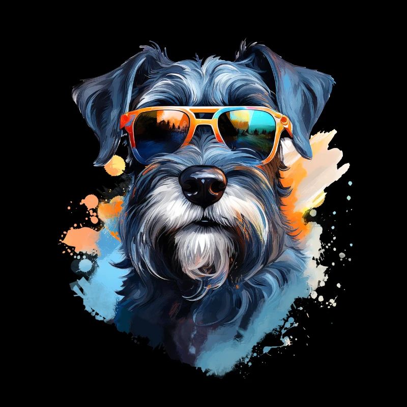 Schnauzer avec lunettes de soleil