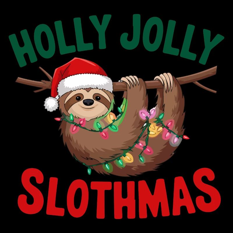 Festliches Faultier Weihnachtsdesign mit Lichtern
