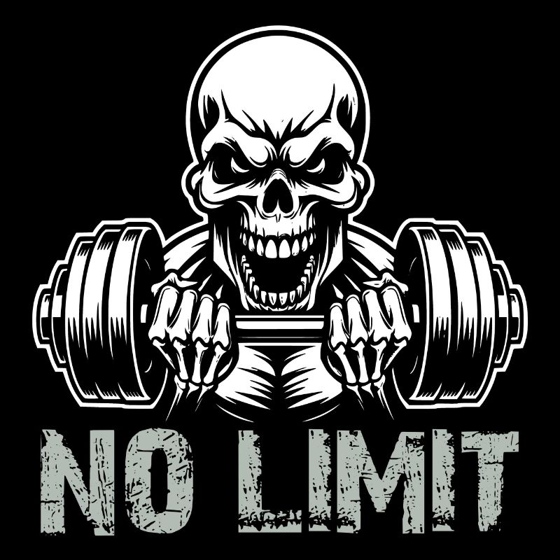 No Limit hartes Workout Skull mit Hantel