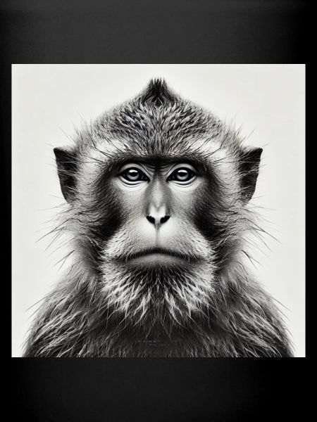 Monkey in grayscale