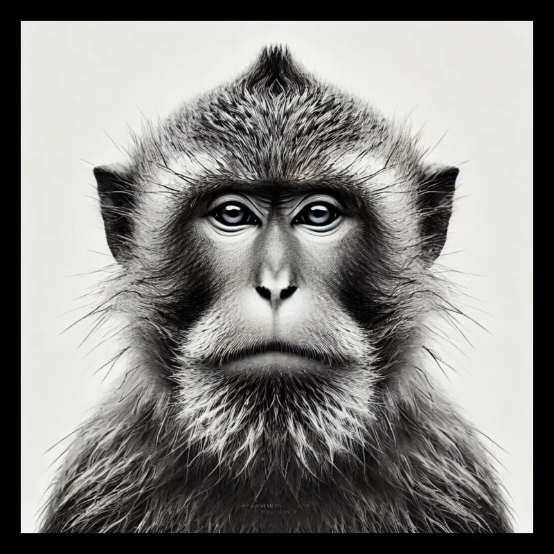 Affe in Graustufen