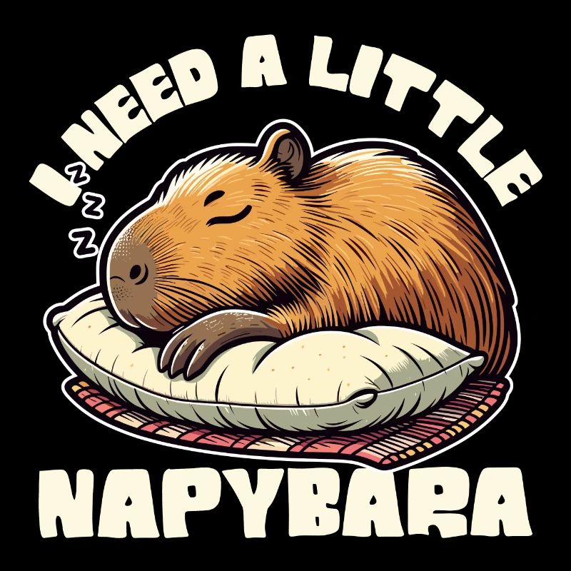 J’ai besoin d’un peu de Napybara, drôle de design de capybara