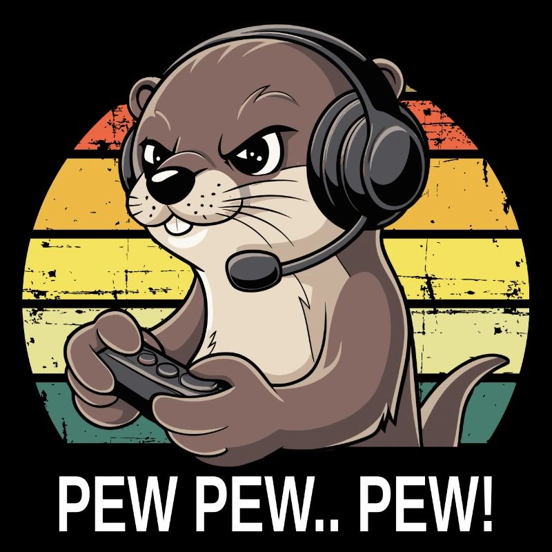 Pew Pew Gamer Loutre