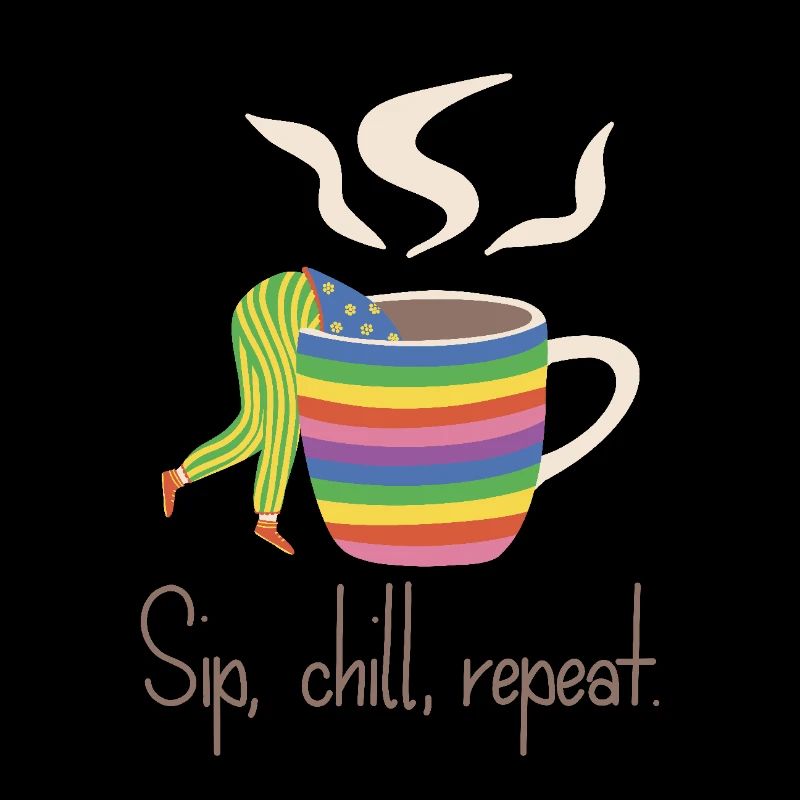 Sip, chill, repead - Regenbogen-Kaffee-Liebhaber