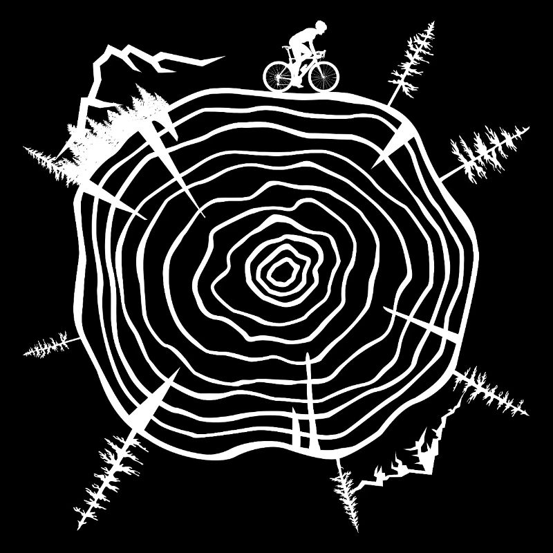Nature-Inspired Tree Ring Bicycle Scene
