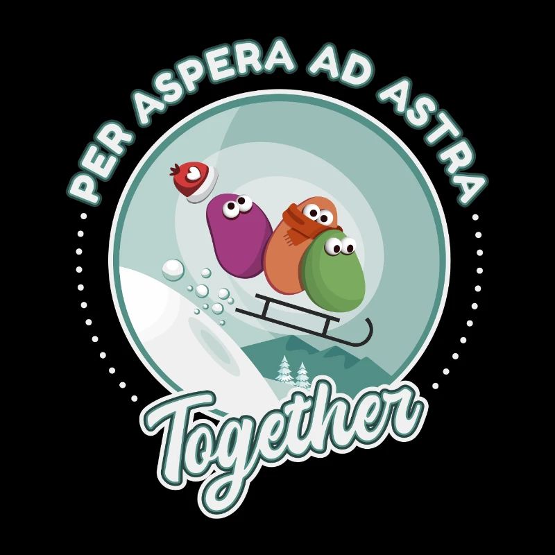 Snow sledging love drawing humor