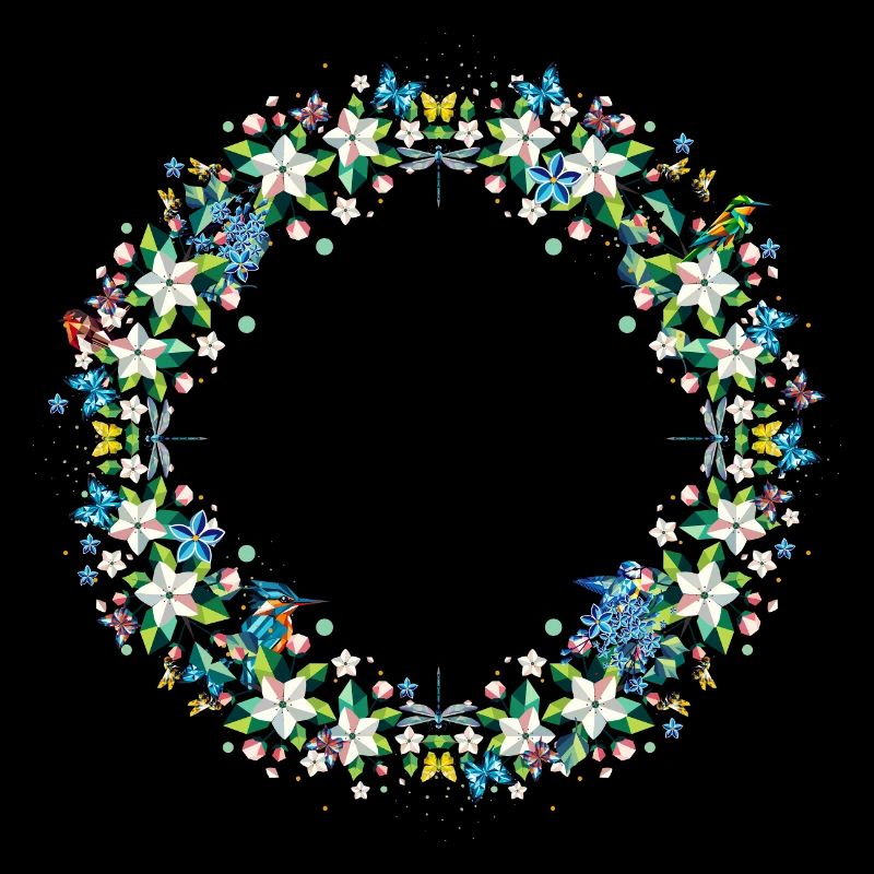 Couronne de printemps - Composition de fleurs et d’animaux colorés
