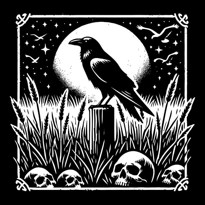 Corbeau Crâne de pleine lune