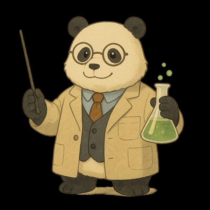Panda Bear Professeur de chimie